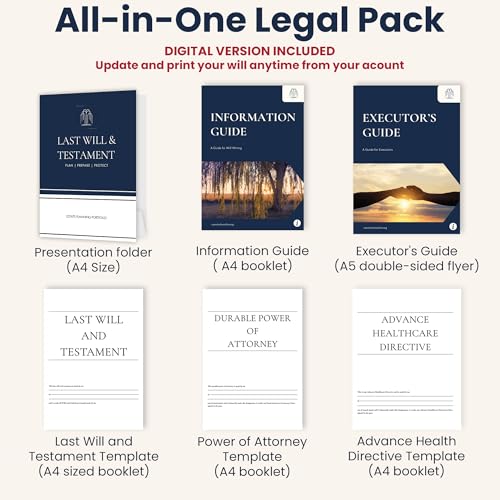 Estate Planning Kit with Digital Access – Last Will, Living Will & Durable Power of Attorney