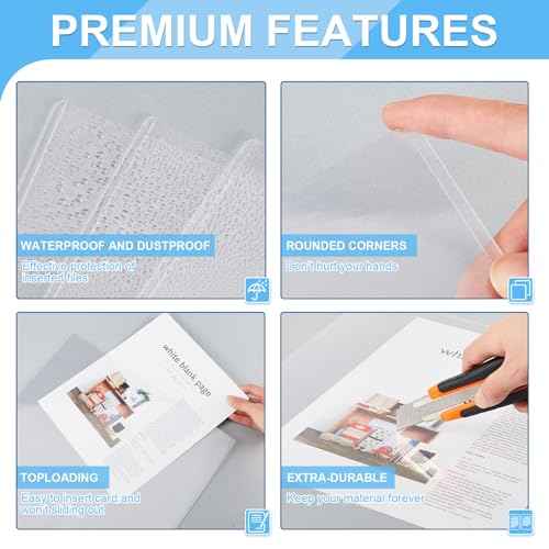 Ireer 10 Pcs 12 x 18'' Clear Semi-Rigid Plastic Sheet Hard Print Protectors Heavy Duty Magazine Cover Poster Sleeves Hard Plastic Document Holder Paper Page Protector for Lithographs Photo Poster