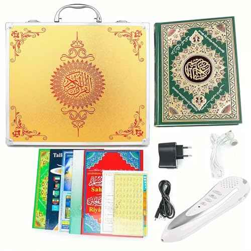 Digital Quran Pen Reader Translator Talking Reader Rechargeable Quran Book Read Pen with Multilingual 25 Reciters Muslims Gift Ramadan Gift Golden