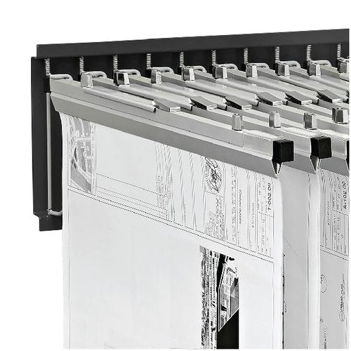 Adir Wall Mount Blueprint Rack - Blue Print Organizer, Poster Wall Mount Display, Map Storage Holder with 12 Pivot Brackets - Plan Rack for Office (Without Blueprint Clamps)