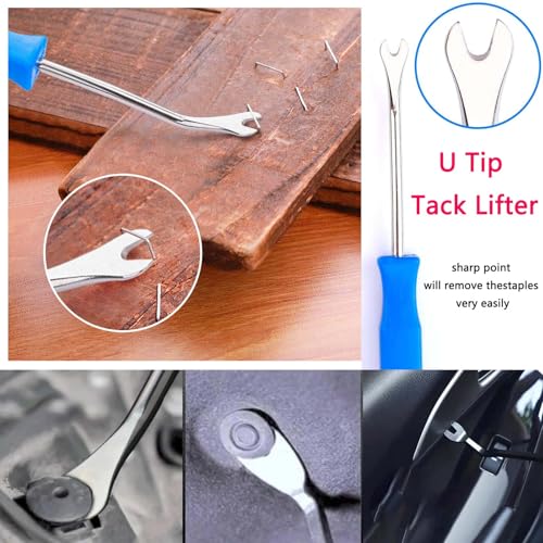 4-Piece Upholstery Nail & Staple Removal Tool Set with Leather Zip Case