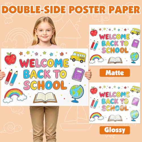 NUITPY 22''x28'' Poster Board Bulk Pack 80 Sheets 250GSM White Double-Sided