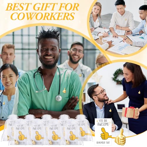 Tondiamo 100 Sets Employee Appreciation Gift Bulk Inspirational Thumbs up Pin Rad Tech Week Funny Office Gift for Coworker Nurse Practitioner Kindness Week IEW Christmas (Thumb up)