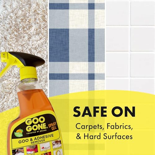 Goo Gone Adhesive Remover Spray Gel 12 Oz with Scraper - Surface Safe & Drip-Free