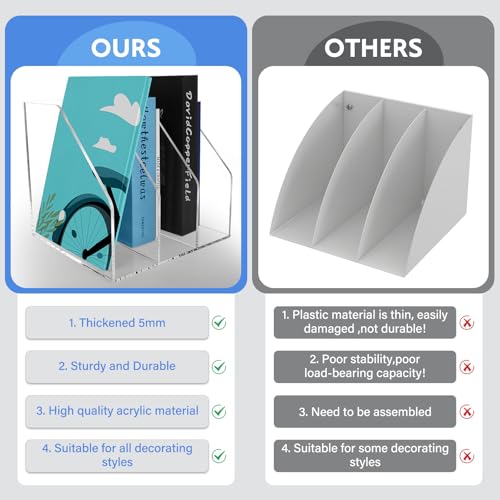 Acrylic Paper Tray Stackable Letter Organizers, Clear Paper Desk Organizer, 3-Tier, Desk A4 File Holder for Office Document Desktop File