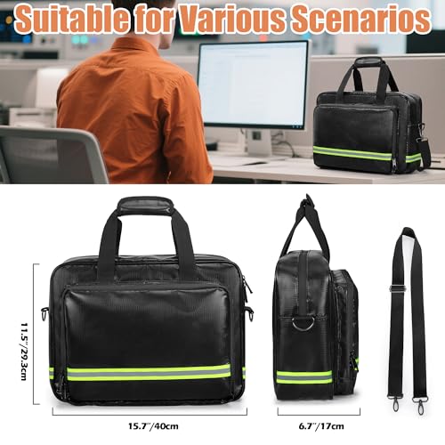 Fireproof Document Bag with Accordion File Organizer, Fireproof Document Safe Storage, Fits up to 15.6" Laptop, Suitable for Legal Files and Valuables, Black