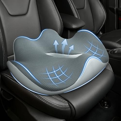 X-Large Car Seat Cushions for Driving ,Comfort Memory Foam Car Cushions for Driving for Back, Hip & Tailbone Pain Relief ? Non-Slip Booster Pad for Short Drivers, Auto, Office Chair, Wheelchair