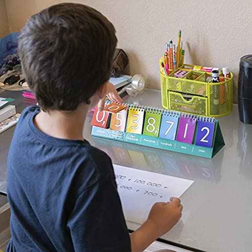 edxeducation Student Place Value Flip Chart | Millions | Double-Sided with Whole Numbers and Decimals | Practice Counting