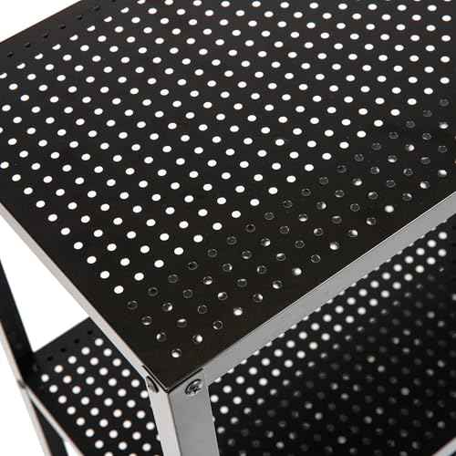 Mind Reader Rolling Cart, Rolling Cart, Microwave Stand, 3-Tier, Coffee Cart, Office, Metal, 23" L x 12" W x 30" H, Black