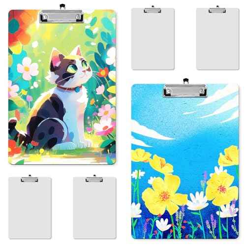 6 Pack Sublimation Clipboard Blanks, 12.4" x 8.8" MDF Clipboard Standard A4 Letter Size with Low Profile Clip Sublimation Office Supplies Clipboard for DIY and Custom Design Work (Double-sided design£©