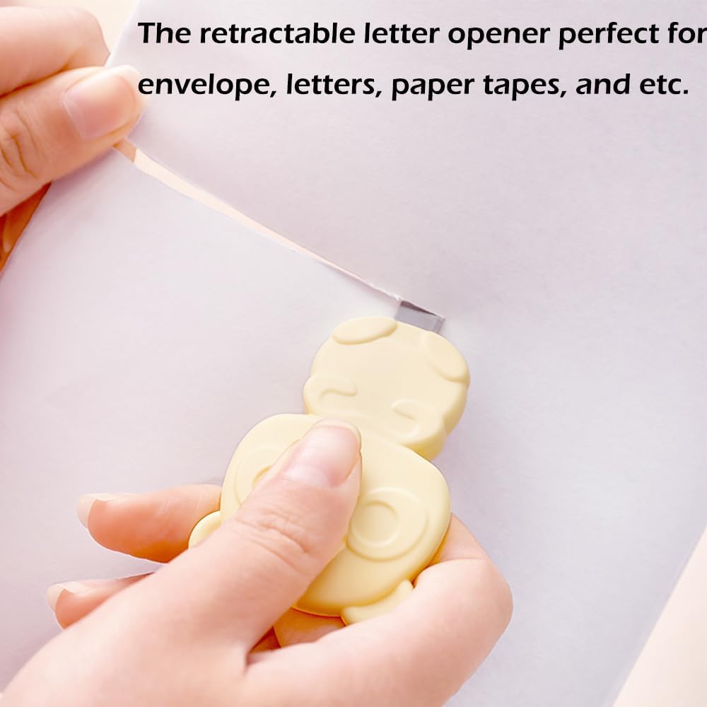 Skiennix Mini Box Cutter - Retractable Utility Knife in Cute Panda Design | 6 Pack for Home & Office