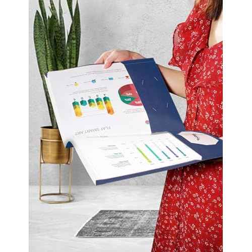 SUNEE Folders with Pockets 3 Hole Punched(50 Pack, Dark Blue), 2 Pocket Folders Fit Letter Size Paper, Paper File Folder for School Office Home Bussiness