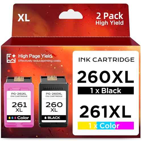 260XL 261XL Ink Cartridge Replacement for Canon 260 XL 261 XL PG-260 CL-261 Combo Pack Work with Canon PIXMA TS6420 TS6400 TS5320 TR7020 TR7022 TR7020a TR7022a Printer (2 Pack, 1 Black, 1 Tri-Color)