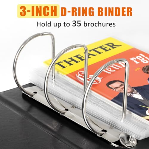 tutata 3 inch Binder with Sleeevs, for Broadway and Theatre Program, Theater Program Holder with Cover, 40 Sleeves, Fits 5.5 ¡¿ 8.5 Programs from Mid 1980s to Modern