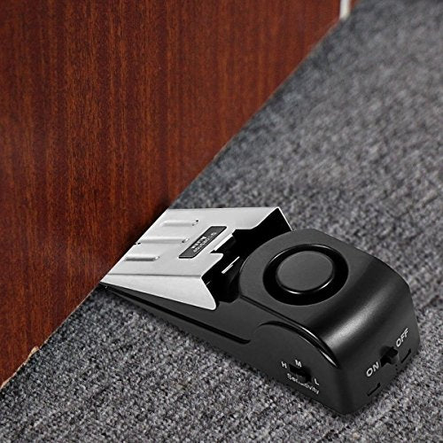 EMDMAK 2 Pack Door Stop Alarm with 120dB Siren, Travel & Home Security, Black