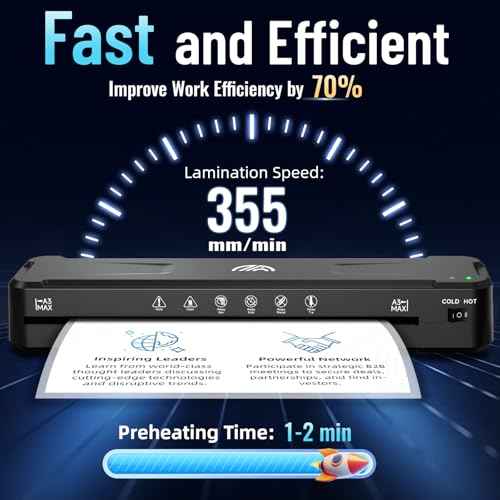 13 Inch Laminator Machine with 50 Laminating Sheets, Fast Warm-Up No Jam A3 Laminator, 11x17 Cold & Thermal Laminating Machine for Home School Office