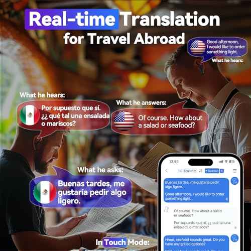 B28 Translation Earbuds - Language Translator Device, Traductor de Voz Instantaneo, Instant Voice Earbud Translator in Real Time, Aud?fonos Traductores de Idiomas, Offline Mode (Black)