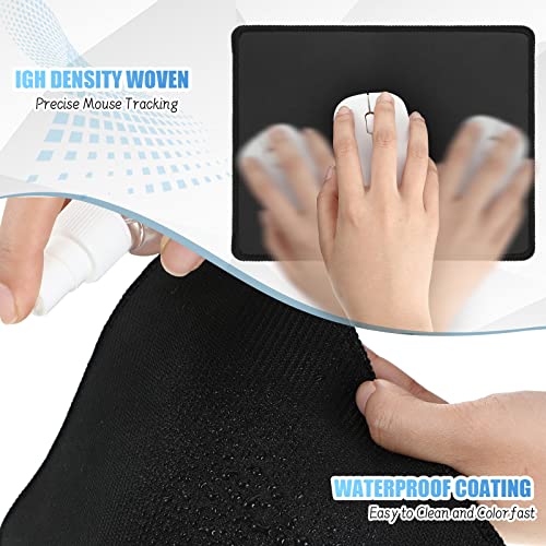 Xuhal 100 Pack Mouse Pad with Stitched Brims Black Mouse Pad 2mm Non Slip Waterproof Computers Mousepads Bulk with Rubber Base Gaming Mouse Pads for Desk Laptop Office Home 7.09 x 8.66 x 0.08 Inches