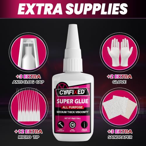 Cyafixed Super Glue Pro Kit 120g with Precise Control 4 oz – 680 CPS