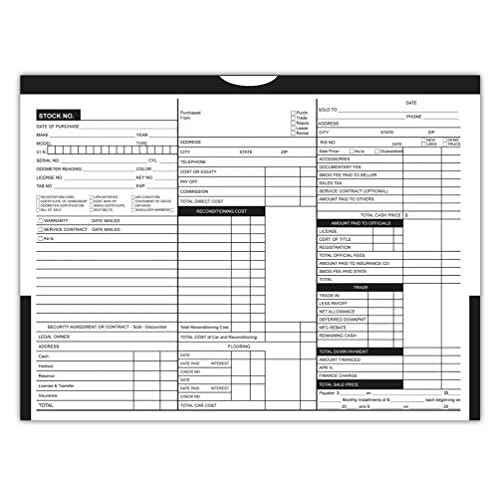 Printed Color Top Detailed Deal Jackets (100 per pack) - Vehicle Dealer Envelopes (Black)