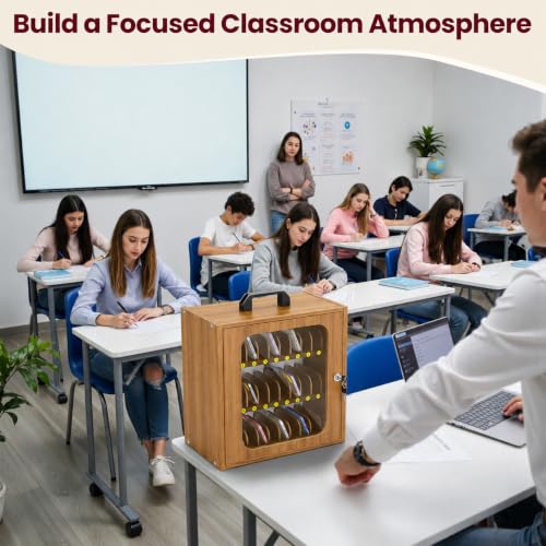 Cell Phone Locker for Classroom, Adjustable 33 Slots Box