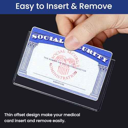 Sooez 10 Pack Social Security Card Protector, 24 Mil Thick Card Protector Sleeves, Protective Credit Card Sleeve, Clear Card Sleeves, Perfect Fit for Social Security, Medicare, Credit, Business Card