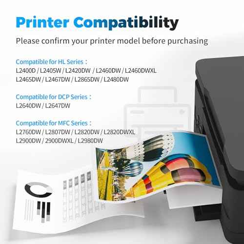 Compatible TN830XL TN830 Toner Cartridges Replacement for Brother TN830XL TN830 XL Toner use with HL-L2460DW DCP-L2640DW HL-L2405W HL-L2400D HL-L2480DW MFC-L2820DW Printer (2 Black)