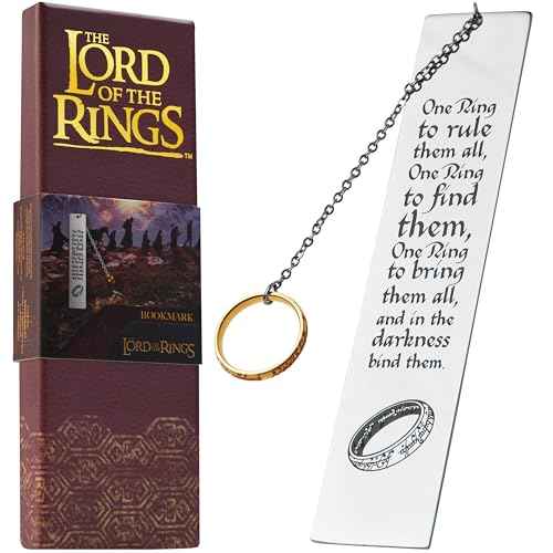 The Lord of the Rings Metal Bookmarks with Gift Box, Stainless Steel Book Marker for Adults Teens Kids (Silver with Ring)