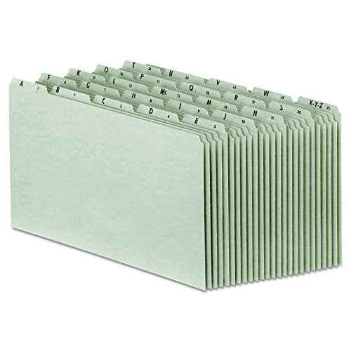 Pendaflex PN1025 A-Z Top Tab Recycled File Guides, 25 pt. Gray pressbd., 1/5 Tab, Legal, 25/set