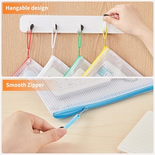 JARLINK 24-Pack A4 Mesh Zipper Pouch Bags Waterproof Document Organizers