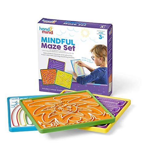 hand2mind Mindful Maze Boards, Tactile Sensory Toys for Toddlers, Anxiety Relief Items, Calm Down Corner Supplies, Emotional Regulation Tools for Kids, Play Therapy Toys, Mindfulness Gifts