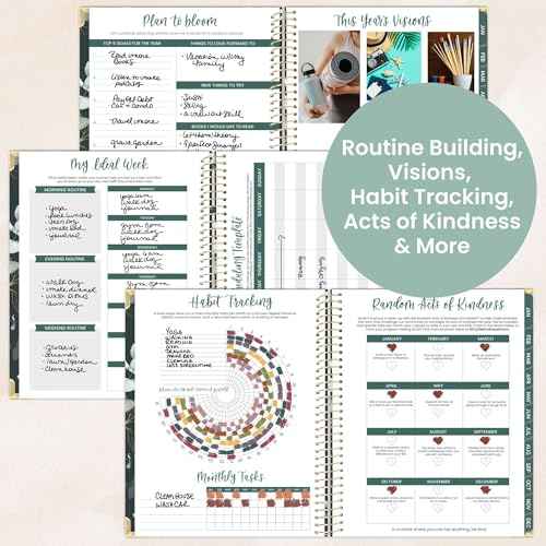 bloom daily planners HARDCOVER 2026 Planner (January to December) - 8.5¡± x 11¡± Weekly & Monthly Dated Agenda Organizer Book with Stickers & Tabs - Eucalyptus, Green