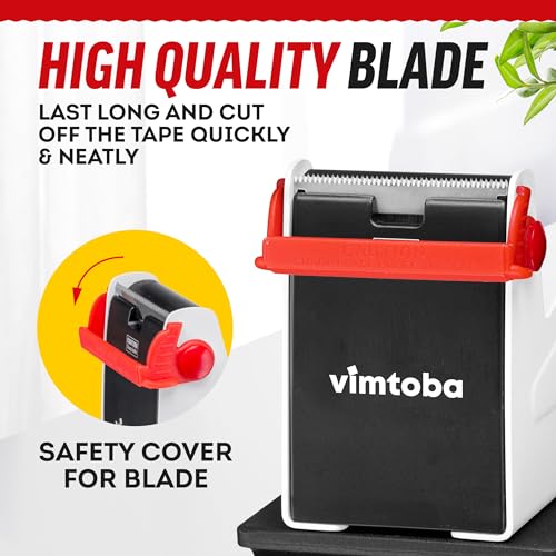 Heavy Duty 2-Inch Desktop Tape Dispenser — Dual 1-Inch Rolls, Non-Slip Base (Brand: Vimtoba) - Variation 1