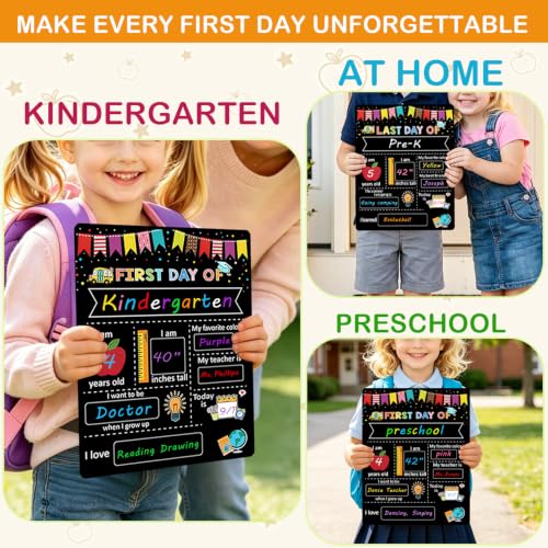 My First Day of School Sign Kit Wooden Chalkboard with Markers for Preschool & Kids