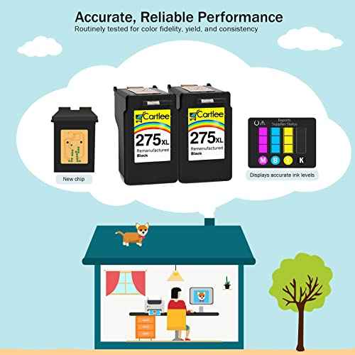 Cartlee Remanufactured Ink Cartridge Replacement for Canon 275 Ink Cartridge 275xl for Canon 275xl Black pg-275 Black 275 XL 2
