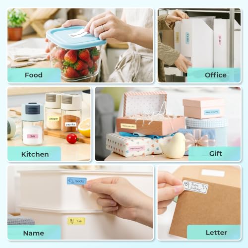 Pink FLEXYVA Mini Label Maker with 3 Tapes, Portable Bluetooth Thermal Printer