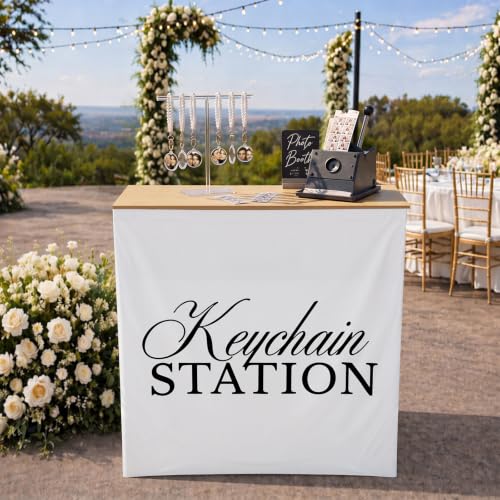 Marsui Folding Photo Booth Keychain Station Table for Events and Weddings