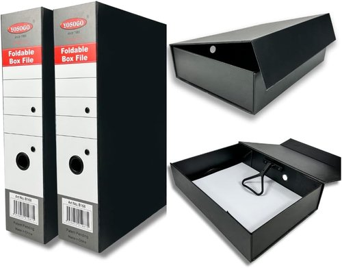 Foldable Box File Binder by [Brand Name] - Portable Document Organizer with Magnetic Closure | Space-Saving Design (Pack of 2)