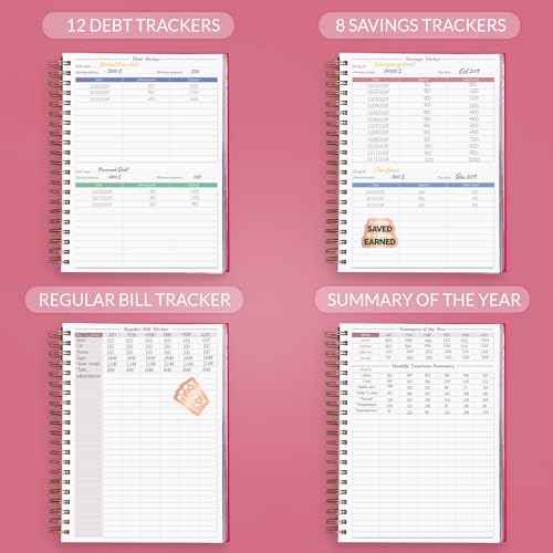 GoGirl Budget Planner & Monthly Bill Organizer ? Monthly Financial Book with Pockets. Expense Tracker Notebook Journal, Large (Hot Pink)