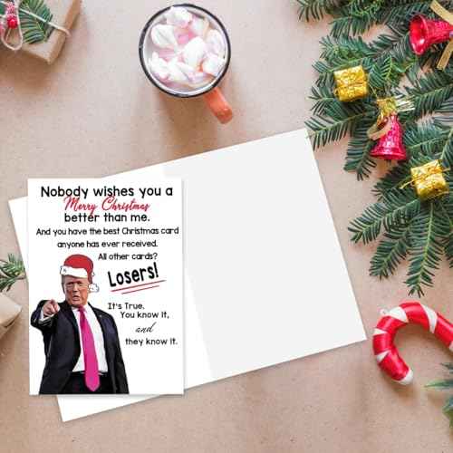 Funny Christmas Card for Wife Husband, Humor Christmas Gifts for Women Men, Happy Xmas Holiday Card for Mom Dad