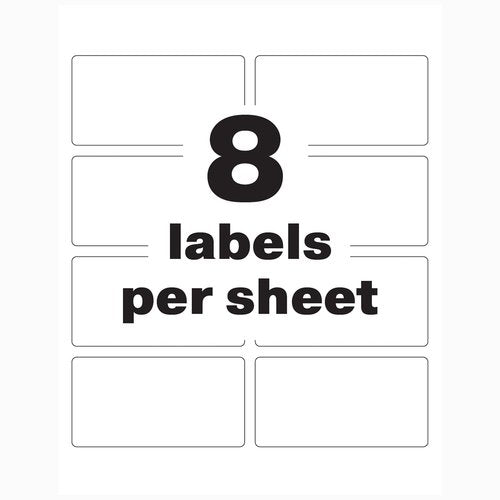 Avery White Asset Tag Labels, 3-3/4" x 2", Tamper-Evident Laser Printable Tags, 64 Waterproof Labels (60538)