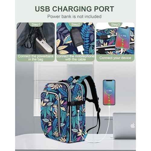 Personal Item Travel Carry On Luggage Backpack for Women Men Flight Approved Casual Weekender Laptop Bag for College Business Outdoors Hiking Water Resistant Lightweight Daypack with USB Charging Port