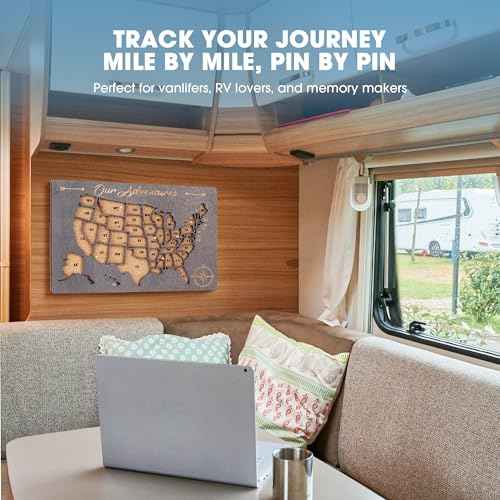 Luoyadee Cork Board USA Map Pin Board, US Map Tracker for Travel, Maps of USA for Traveling, United States Travel Maps for Couples Gift for RV Vacations, Home Classroom Wall Deocor, 12" x 8"