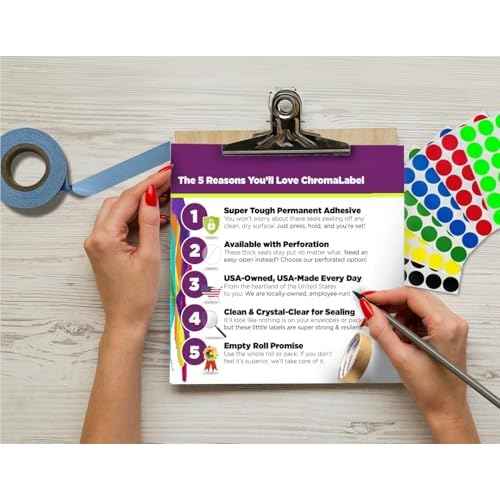 ChromaLabel 1 Inch Round Stickers, Library Supplies Sealing Sticker, Ideal Envelope Sealer Sticker - 5000 Clear Label Stickers per Roll, Non-Perforated Envelope Seals