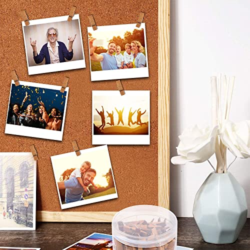 Joyberg 50 Pcs Wooden Push Pins with Clips Brown – Durable Cork Board Tacks for Photos, Art, Notes, & Crafts
