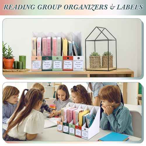 Pasimy 25 Pcs Greenery Cardboard Magazine File Holder Magazine Organizer Book Bin with Label Sticker Multicolor File Storage Box for Desk Shelves Document School Classroom Home Office Supplies