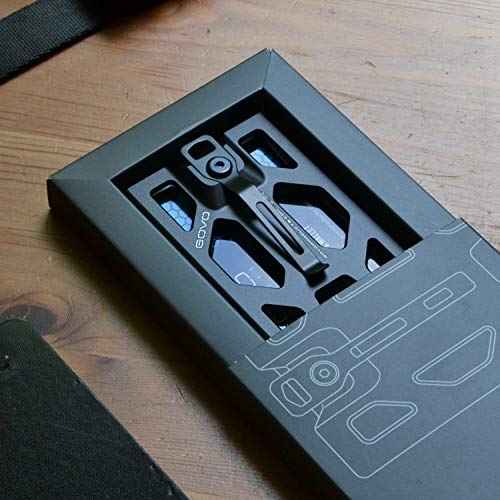 Aluminum GOVO Badge Holder/Wallet_ Durable ID Card Holder with Metal Clip and 4 Cards Slot (Black)
