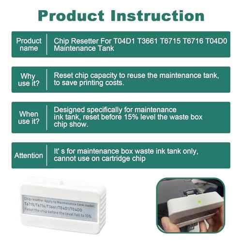 T04D1 Maintenance Tank Chip Resetter T04D100 T3661 T6715 T6716 T04D0 Maintenance Box Chip Resetter for Epson XP-15000 XP-6000 XP-6100 XP-6001 XP-6005 XP-8500 XP-970 XP-15050 ET-15000 ET-3750