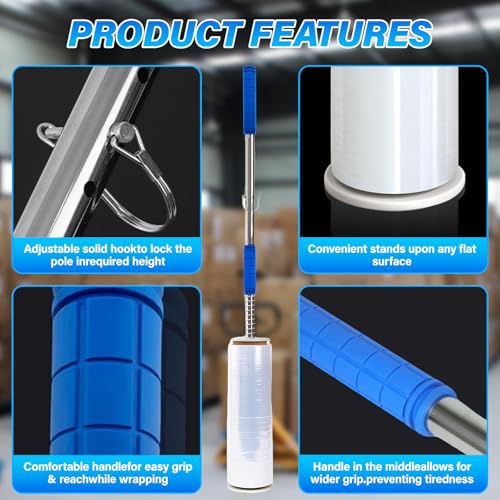 48 Inch Long Handle Stretch Wrap Dispenser Tool