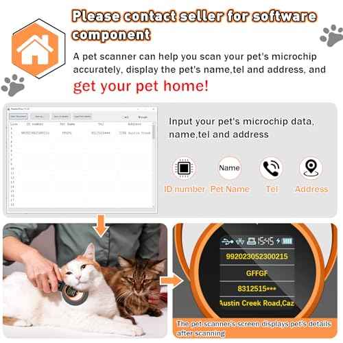 Symcode Pet Microchip Scanner RFID EMID With 1.44IN TFT Display - 134.2kHz 125kHz 15 Digits Pet Chip ID Reader With Delete History Data Function